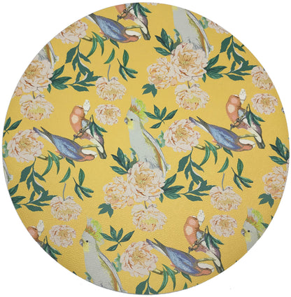 Peony Inspira Goldenrod 16&quot; Round Pebble Placemat, Set Of 4 - nicolettemayer.com