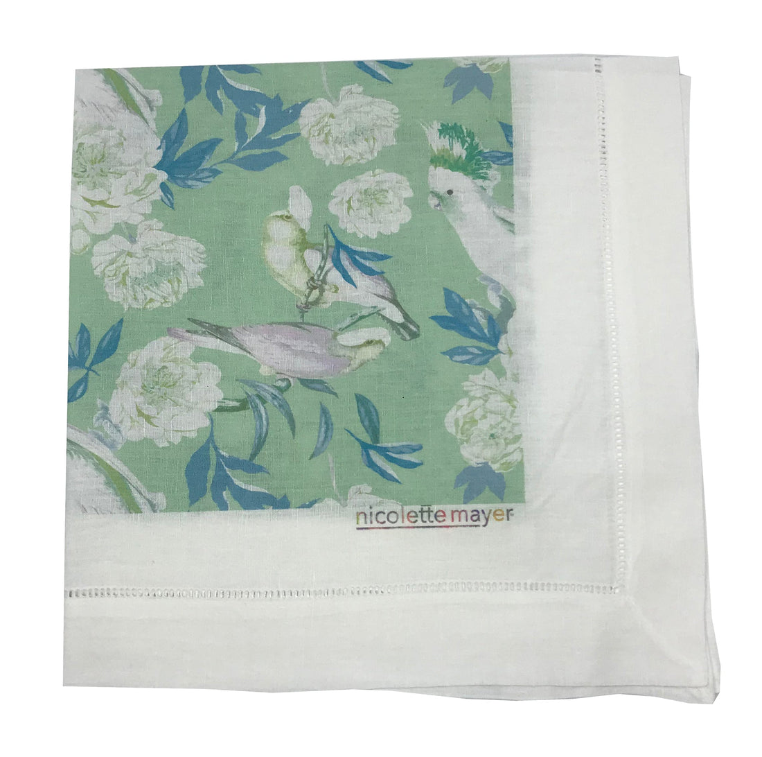 PEONY INSPIRA TROPICAL 22&quot;X22&quot; HEMSTITCH DINNER NAPKIN, SET OF 4 - nicolettemayer.com