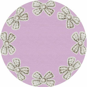 Pearl Bow Lilac 16" Round Pebble Placemat Set of 4 - nicolettemayer.com