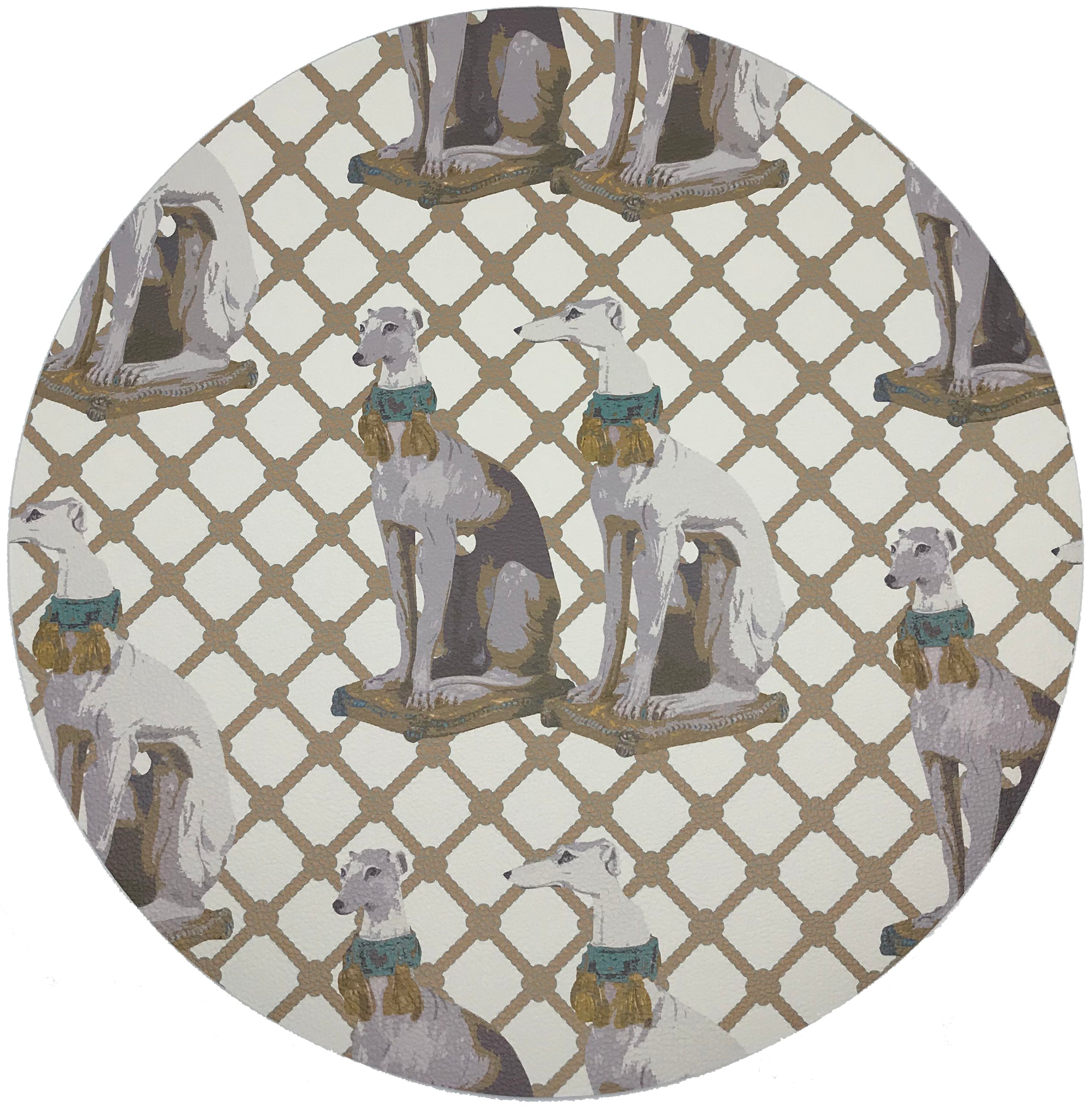 Regal Greyhound Luxe 16" Round Pebble Placemats, Set Of 4 - nicolettemayer.com