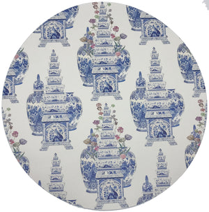 ROYAL DELFT MASTERPIECES TULIPS WHITE 16" ROUND PEBBLE PLACEMATS, SET OF 4 - nicolettemayer.com