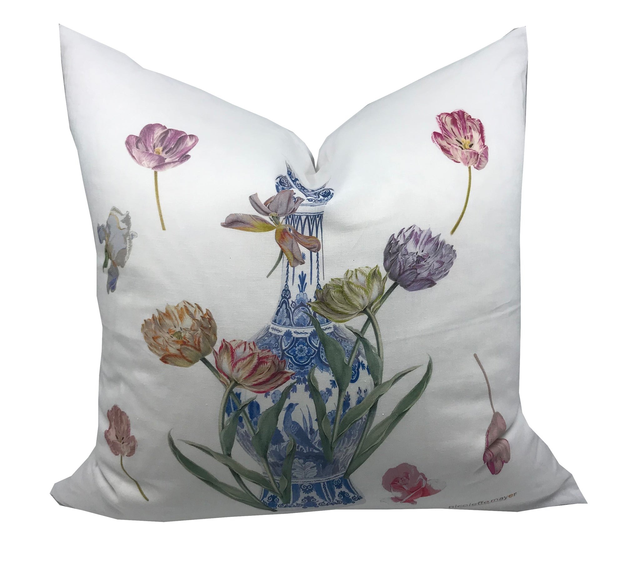 Royal Delft Purissima22' X 22' Designer Pillow - nicolettemayer.com