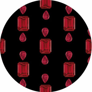 Gem Rubys Black 16" Round Pebble Placemat Set of 4 - nicolettemayer.com