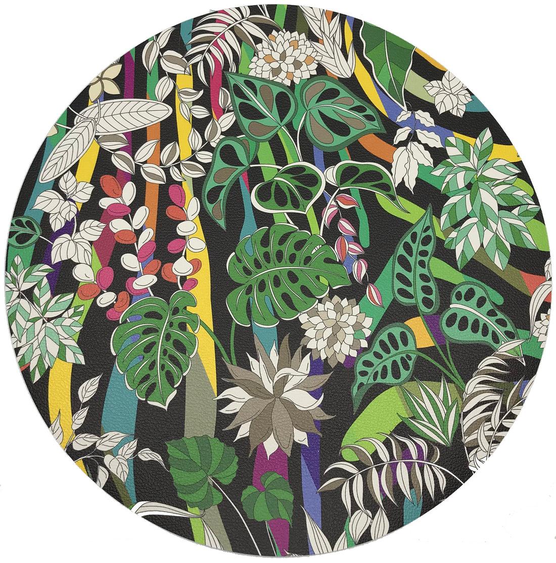 Sabi Jungle Black 16&quot; Pebble Placemat, Set Of 4 - nicolettemayer.com