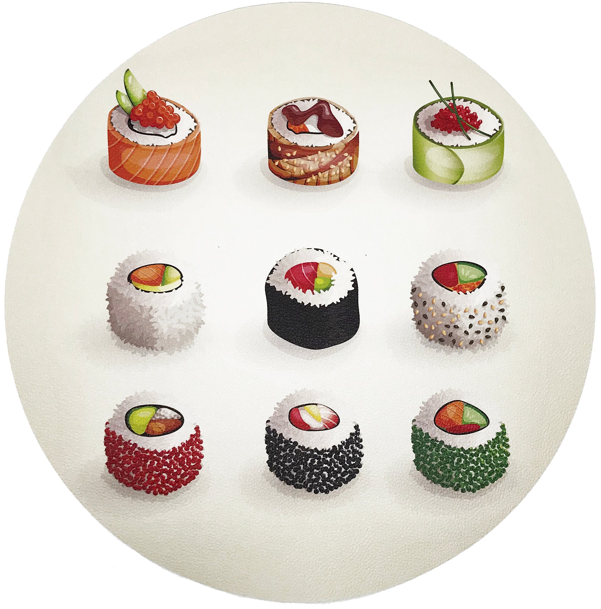 Sushi Go 16" Round Pebble Placemats, Set Of 4 - nicolettemayer.com