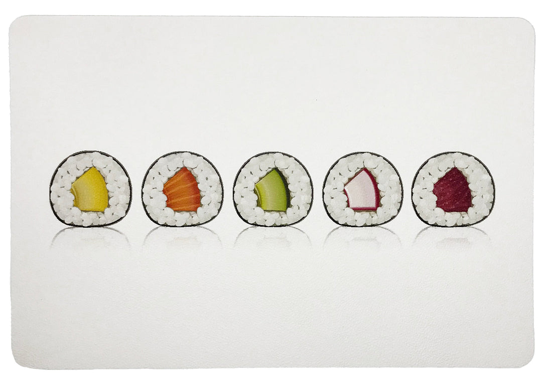 Sushi Rectangle Roll 17&quot; Rectangle Pebble Placemat, Set Of 4 - nicolettemayer.com