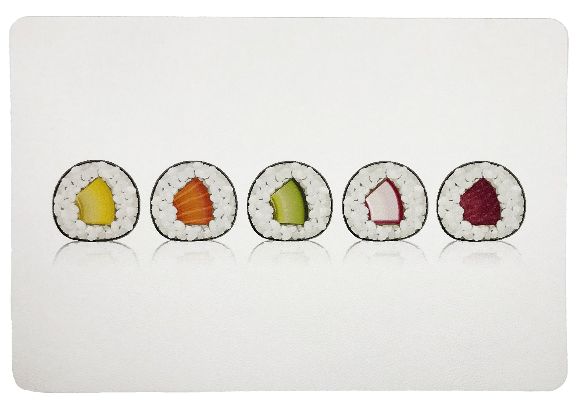 Sushi Rectangle Roll 17" Rectangle Pebble Placemat, Set Of 4 - nicolettemayer.com