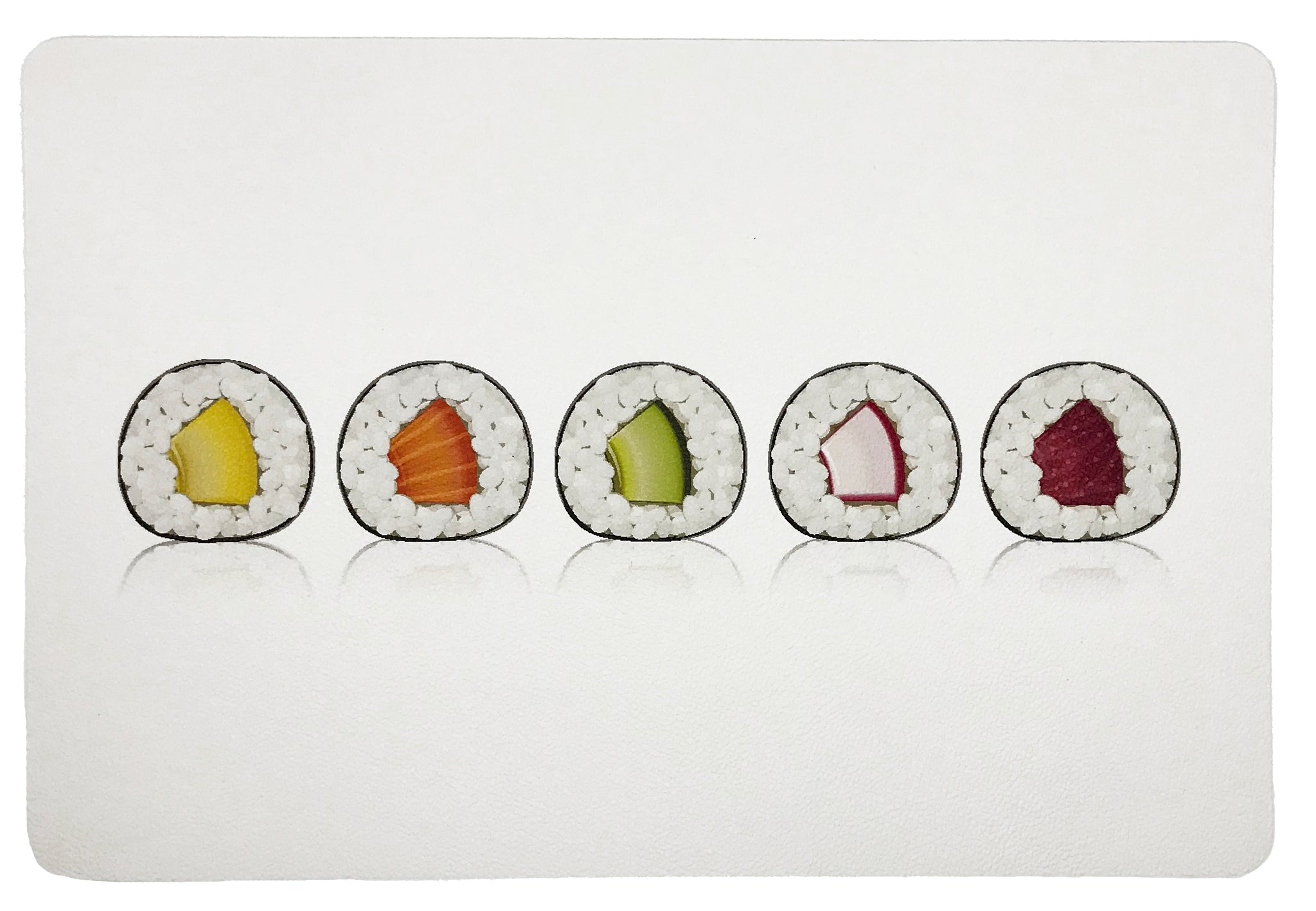 Sushi Rectangle Roll 17" Rectangle Pebble Placemat, Set Of 4 - nicolettemayer.com