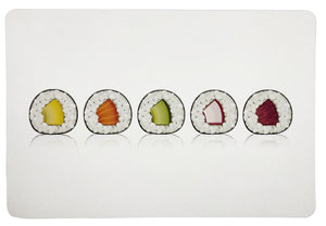 Sushi Rectangle Roll 17" Rectangle Pebble Placemat, Set Of 4 - nicolettemayer.com