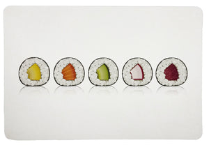 Sushi Rectangle Roll 17" Rectangle Pebble Placemat, Set Of 4 - nicolettemayer.com