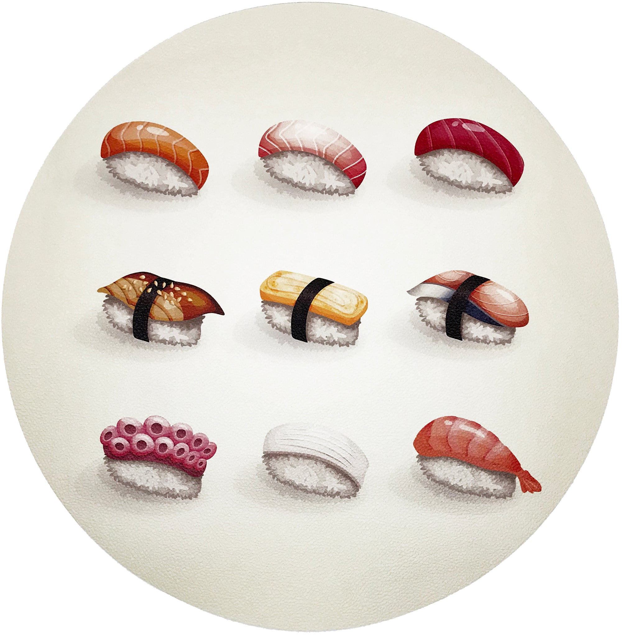 Sushi Town 16" Round Pebble Placemats, Set Of 4 - nicolettemayer.com