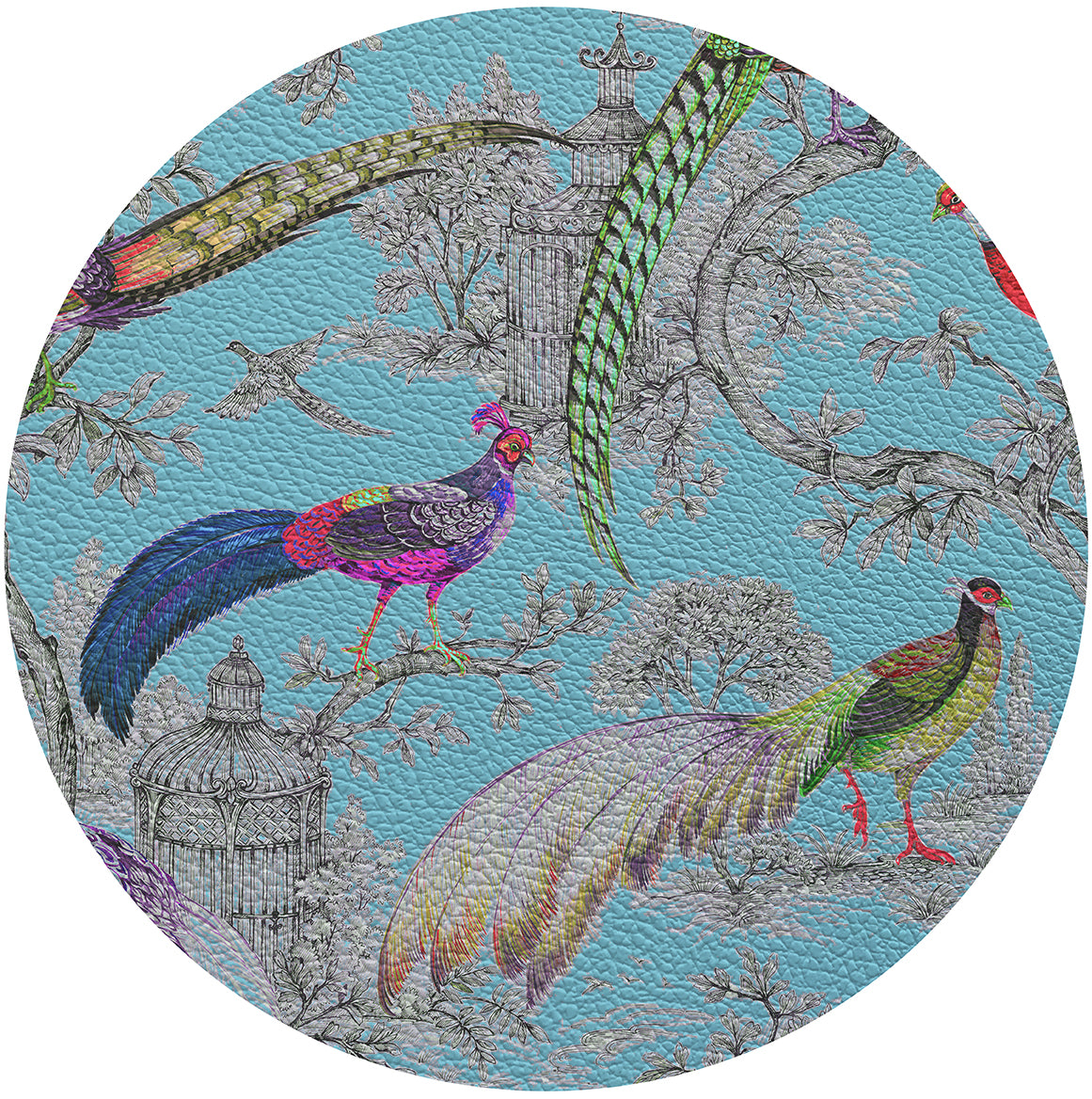 Pheasant Fall Sauvage Orleans 16" Round Pebble Placemat, Set of 4