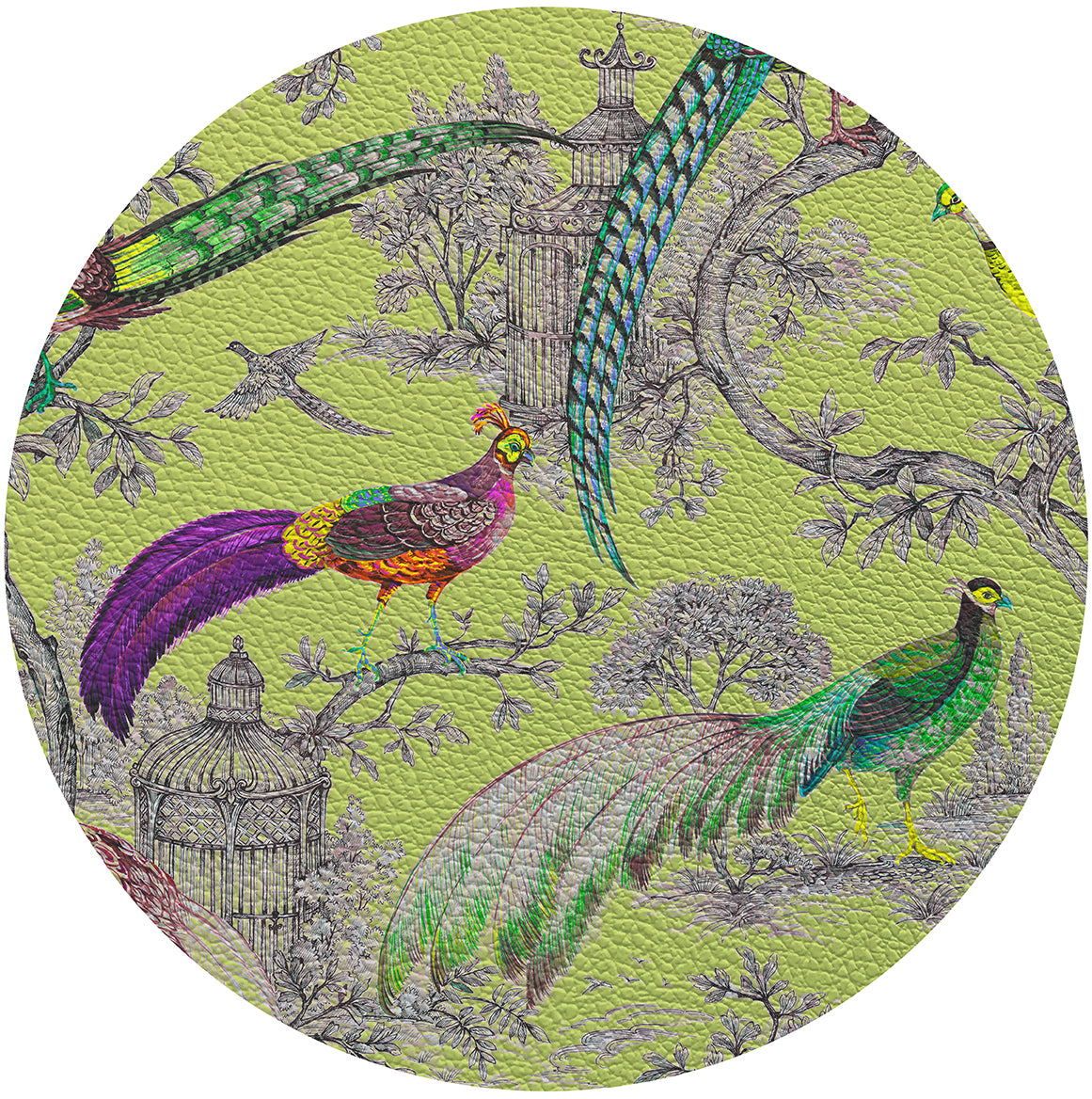 Pheasant Fall Sauvage St Germain 16" Round Pebble Placemat, Set of 4