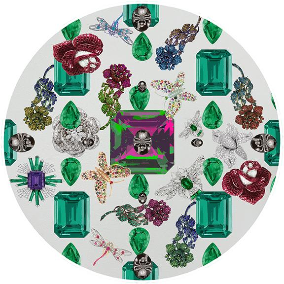 Jewel Box Emeralds White 16" Round Pebble Placemat Set of 4 - nicolettemayer.com