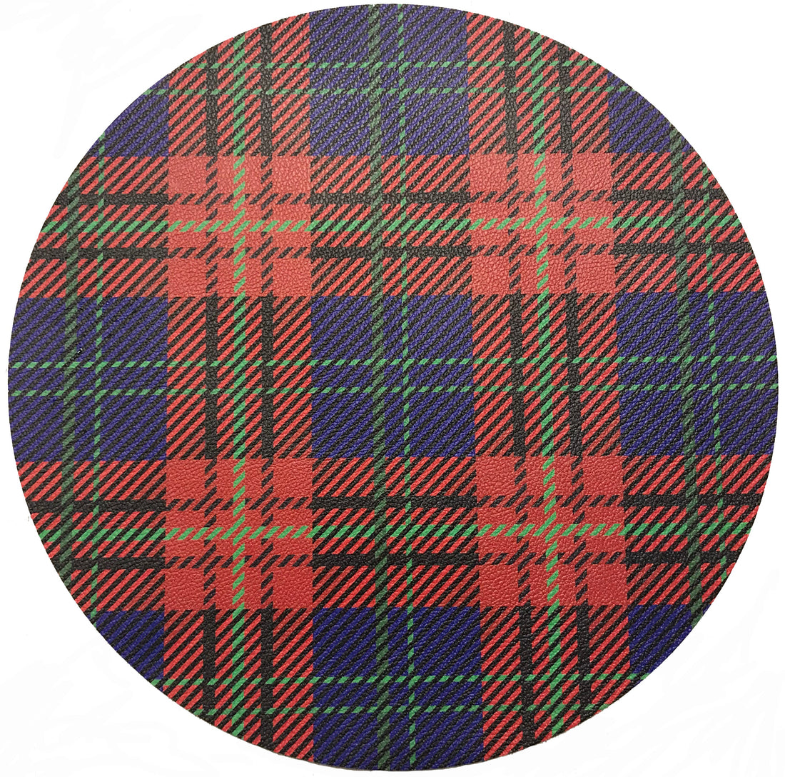 TARTAN BLUE 16&quot; ROUND PEBBLE PLACEMAT, SET OF 4 - nicolettemayer.com