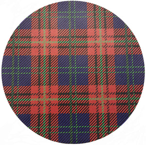 TARTAN BLUE 16" ROUND PEBBLE PLACEMAT, SET OF 4 - nicolettemayer.com