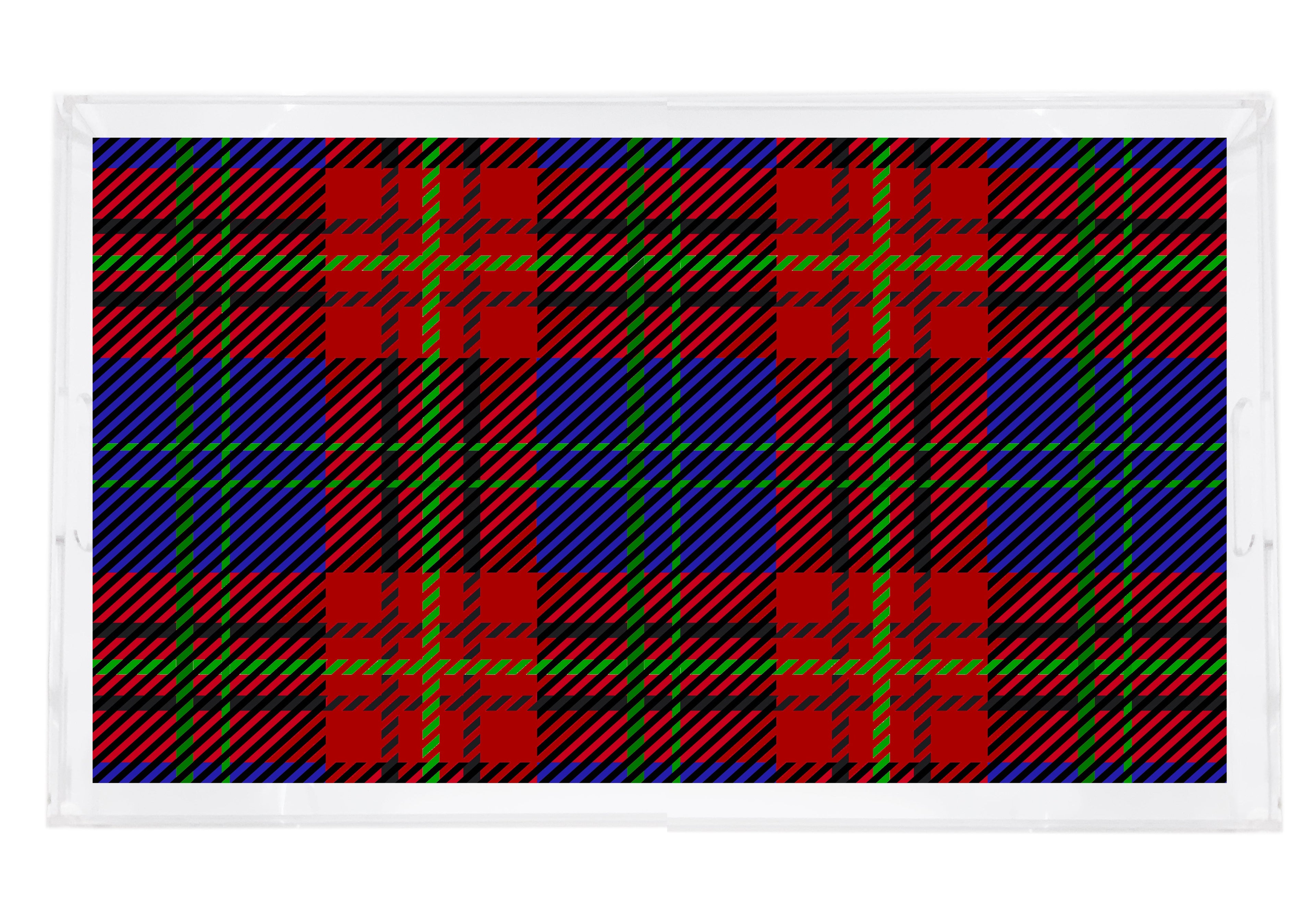 TARTAN BLUE 22.5X14.5 ACRYLIC TRAY - nicolettemayer.com