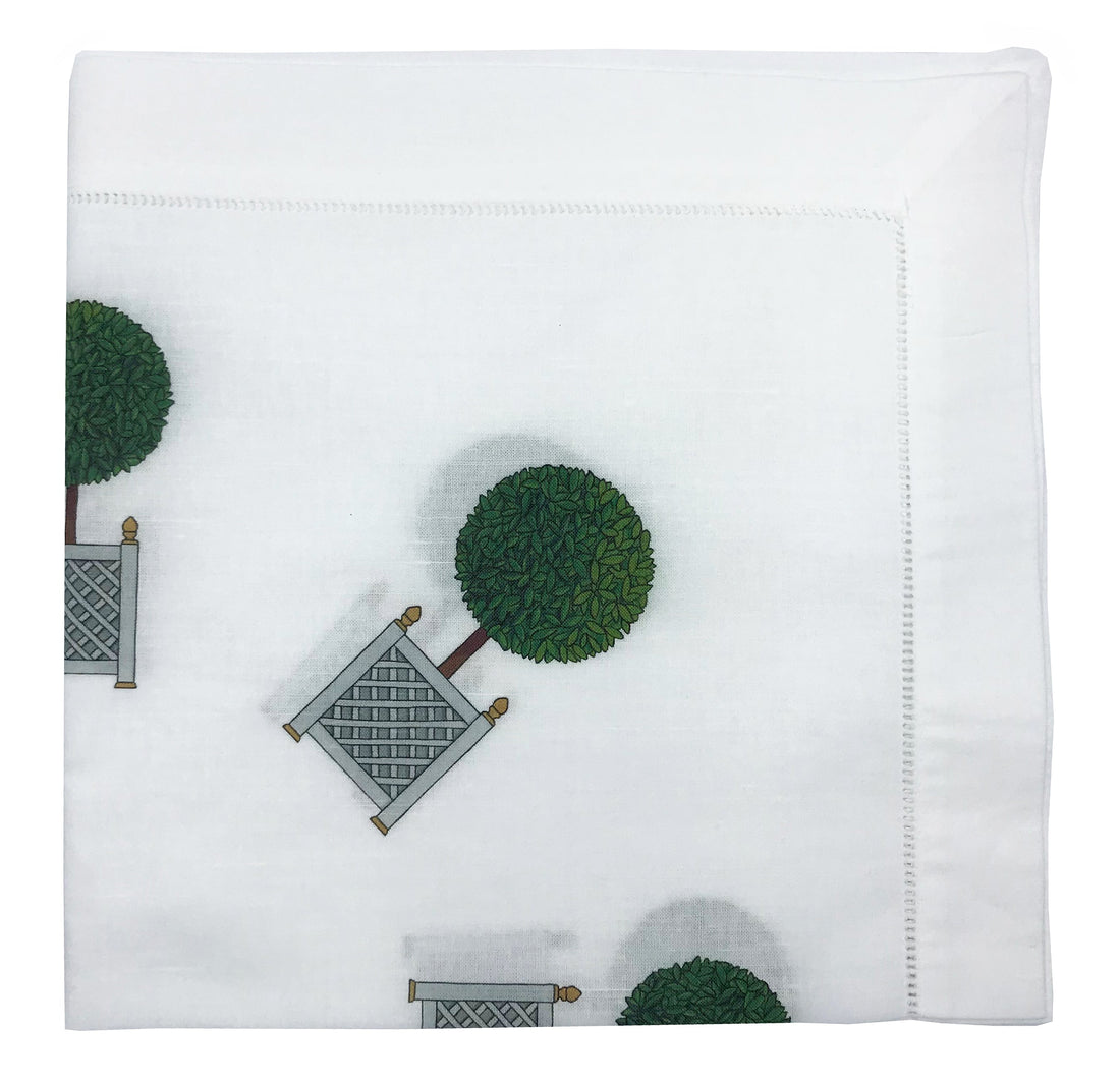 Timothy Corrigan Topiary Radial 22&quot;x22&quot; Hemstitch Dinner Napkins, Set Of 4 - nicolettemayer.com