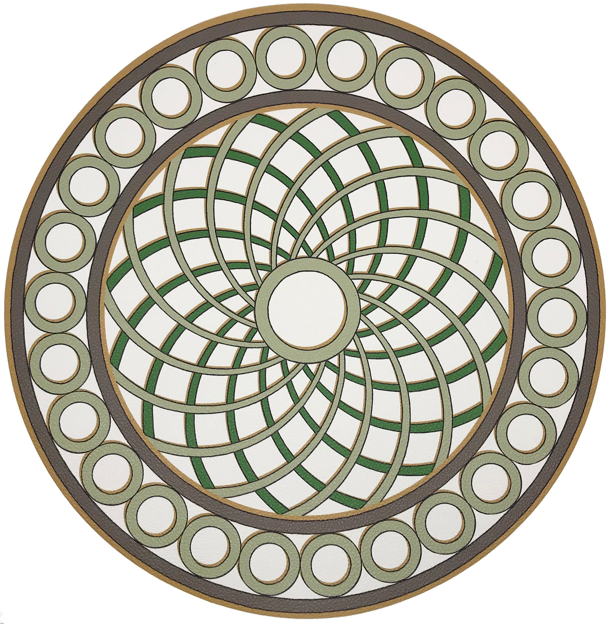 Timothy Corrigan Treillage Gold 16" Round Pebble Placemats, Set Of 4 - nicolettemayer.com