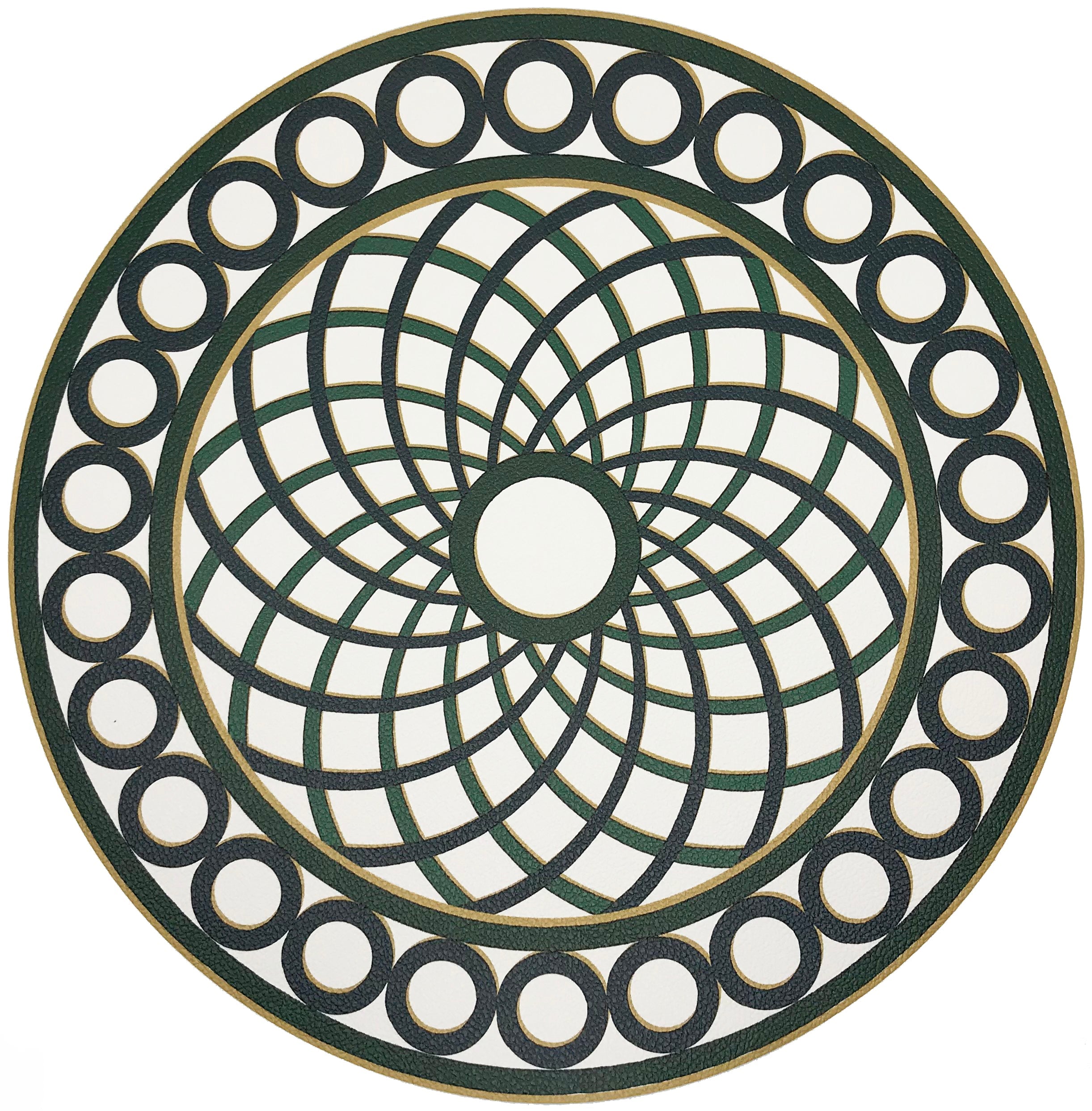 Timothy Corrigan Treillage Green 16&quot; Round Pebble Placemats, Set Of 4 - nicolettemayer.com