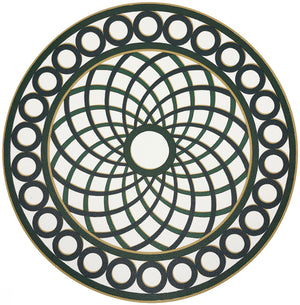 Timothy Corrigan Treillage Green 16" Round Pebble Placemats, Set Of 4 - nicolettemayer.com