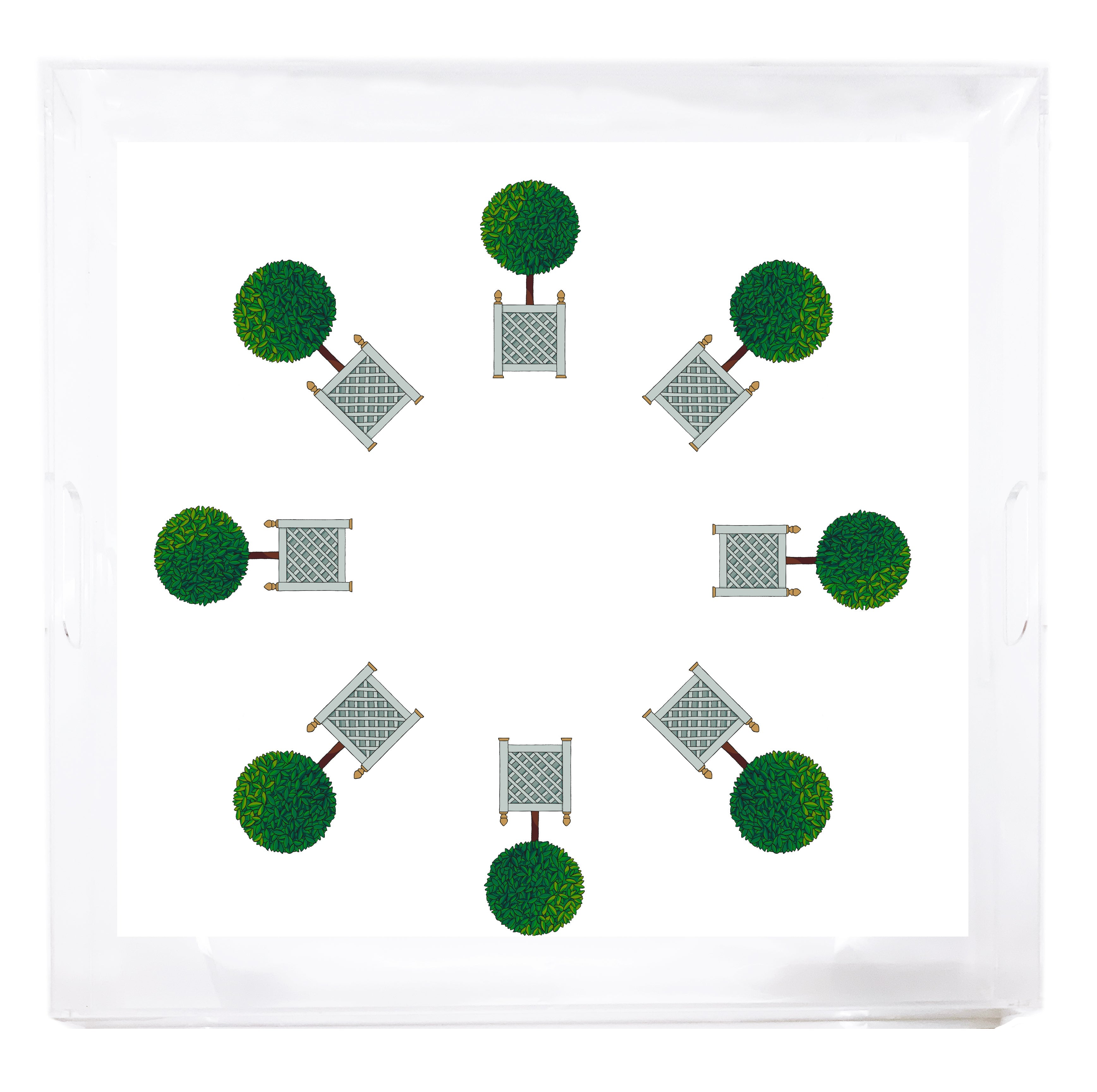 Timothy Corrigan Topiary Radial XL 18 X 18&quot; Acrylic Tray - nicolettemayer.com