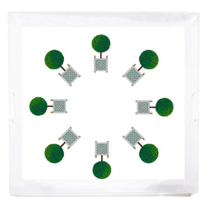 Timothy Corrigan Topiary Radial XL 18 X 18" Acrylic Tray - nicolettemayer.com