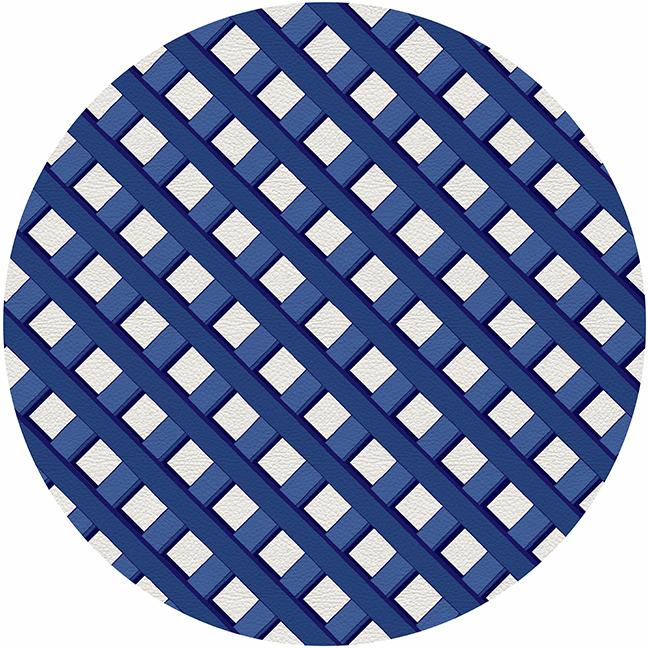 Timothy Corrigan Jardin Francais Blue 16&quot; Round Pebble Placemat Set of 4 - nicolettemayer.com