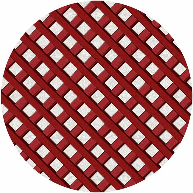 Timothy Corrigan Jardin Francais Red 16&quot; Round Pebble Placemat Set of 4 - nicolettemayer.com