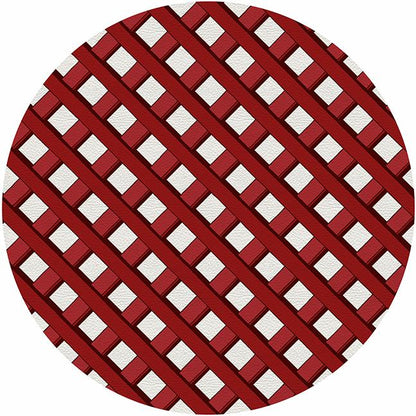 Timothy Corrigan Jardin Francais Red 16&quot; Round Pebble Placemat Set of 4 - nicolettemayer.com