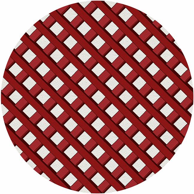 Timothy Corrigan Jardin Francais Red 16" Round Pebble Placemat Set of 4 - nicolettemayer.com
