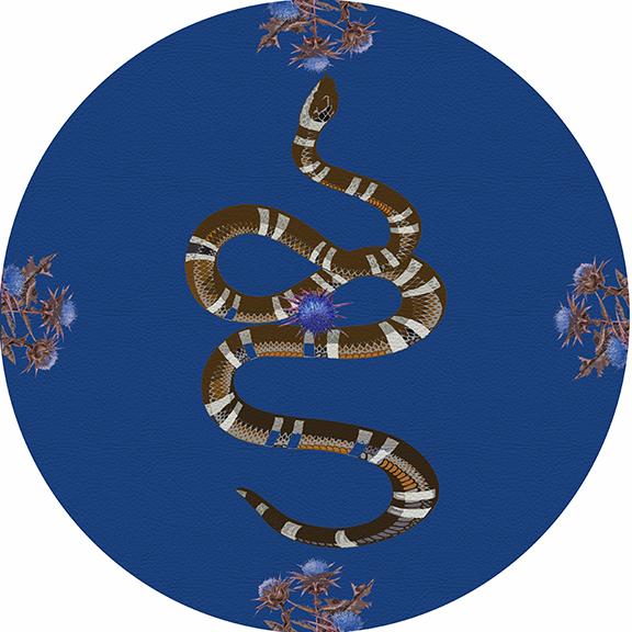 Thistle-And-Snake-Blue-16"-Round-Pebble-Placemat-Set-of-4 - nicolettemayer.com