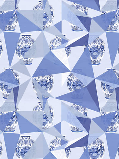 Elements Blue Non-Woven Wallpaper - nicolettemayer.com