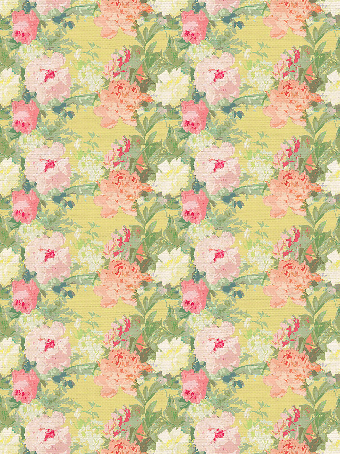 Les Fleurs Lemon Wallpaper, Per Yard - nicolettemayer.com