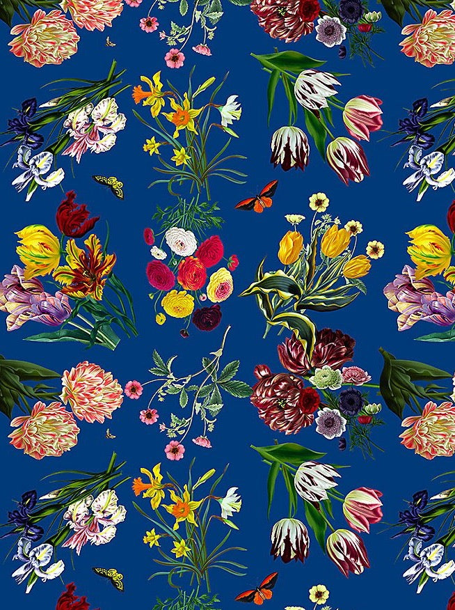 Flora & Fauna Blue Wallpaper - nicolettemayer.com