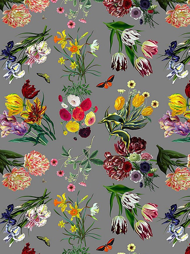 Flora & Fauna Gray Wallpaper - nicolettemayer.com