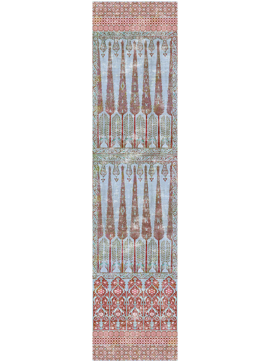 Topkapi Garden Turquoise Red Wallpaper Panel - nicolettemayer.com