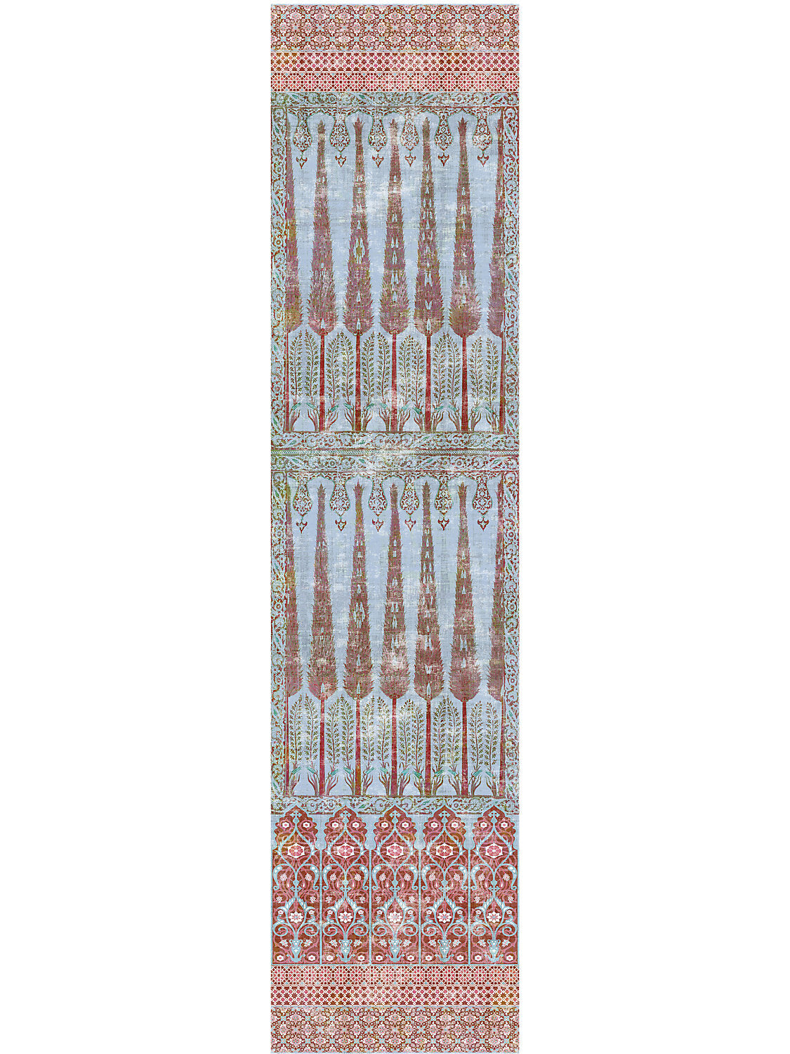 Topkapi Garden Turquoise Red Wallpaper Panel - nicolettemayer.com