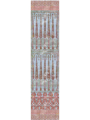 Topkapi Garden Turquoise Red Wallpaper Panel - nicolettemayer.com