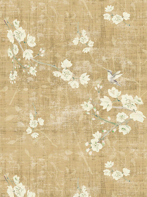 Blossom Fantasia Gold Wallpaper, Per Yard - nicolettemayer.com