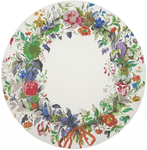 WREATH FLOWERS ORANGE 16" ROUND PEBBLE PLACEMAT, SET OF 4 - nicolettemayer.com