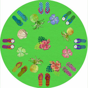 Winter In Florida Bright Green 16" Round Pebble Placemat Set of 4 - nicolettemayer.com