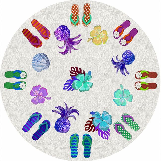 Winter In Florida Colorful 16&quot; Round Pebble Placemat Set of 4 - nicolettemayer.com