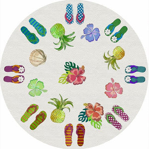 Winter In Florida White 16" Round Pebble Placemat Set of 4 - nicolettemayer.com