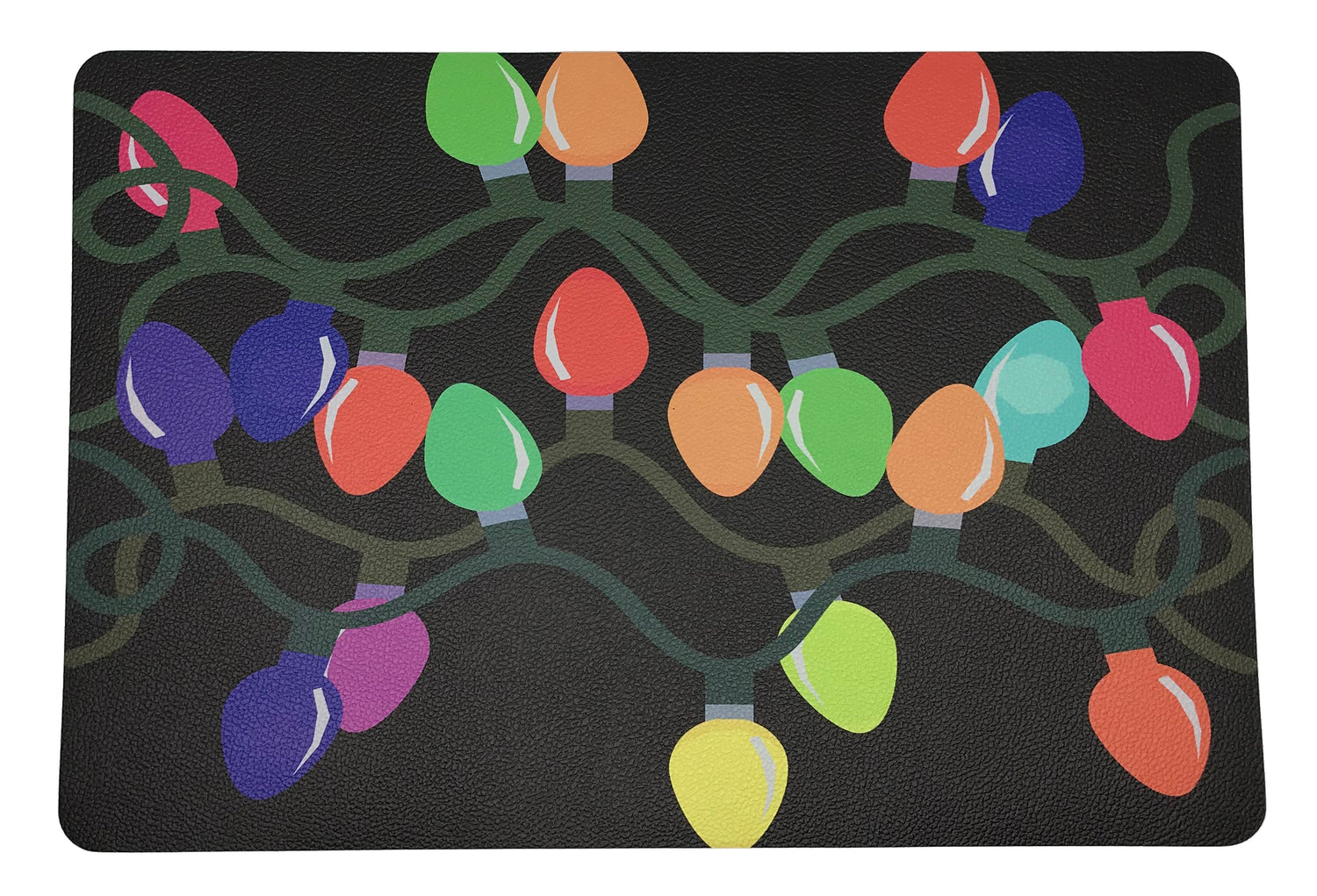 XMAS TANGLE BLACK 17&quot;.5 RECTANGLE PEBBLE PLACEMAT, SET OF 4 - nicolettemayer.com