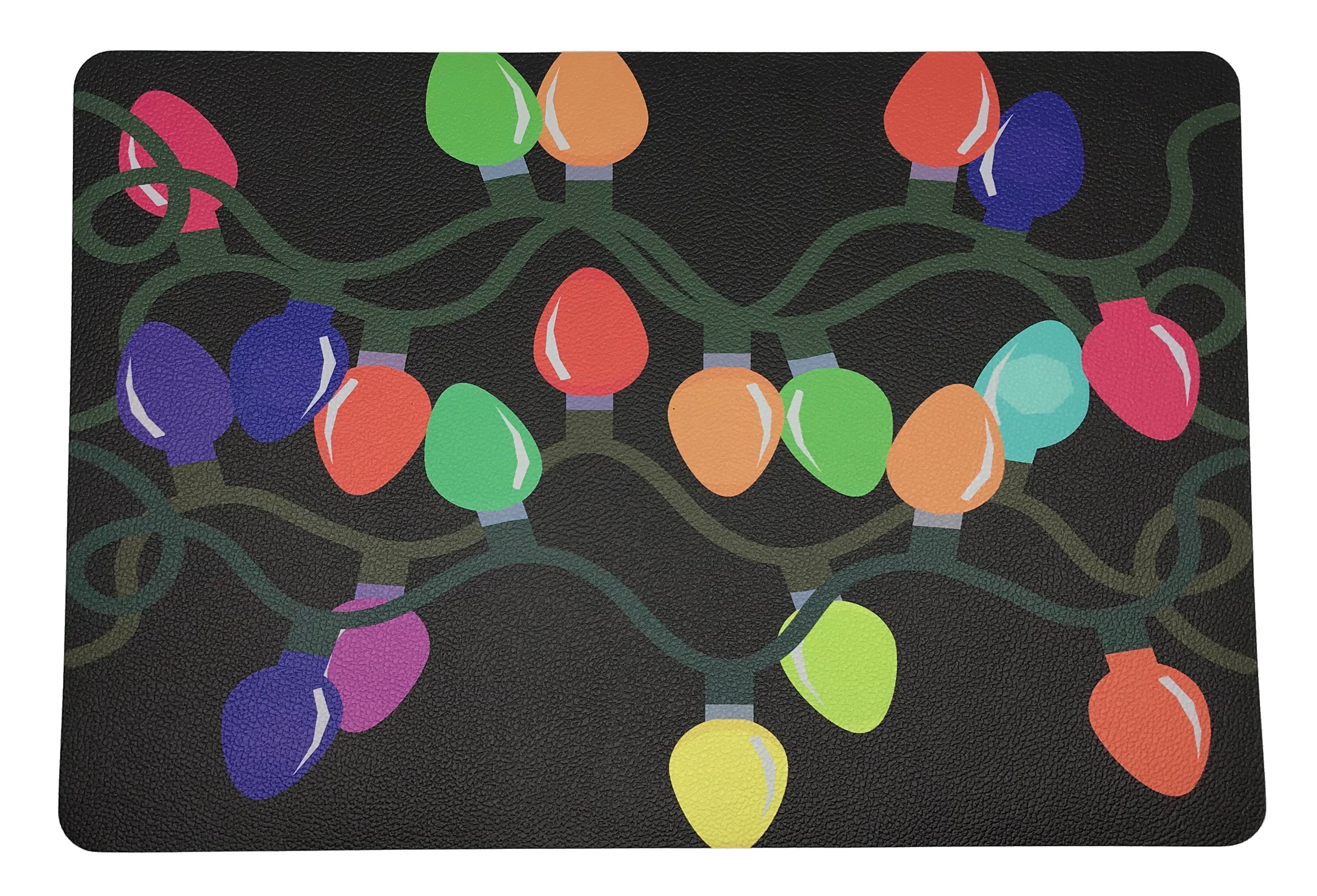 XMAS TANGLE BLACK 17&quot;.5 RECTANGLE PEBBLE PLACEMAT, SET OF 4 - nicolettemayer.com