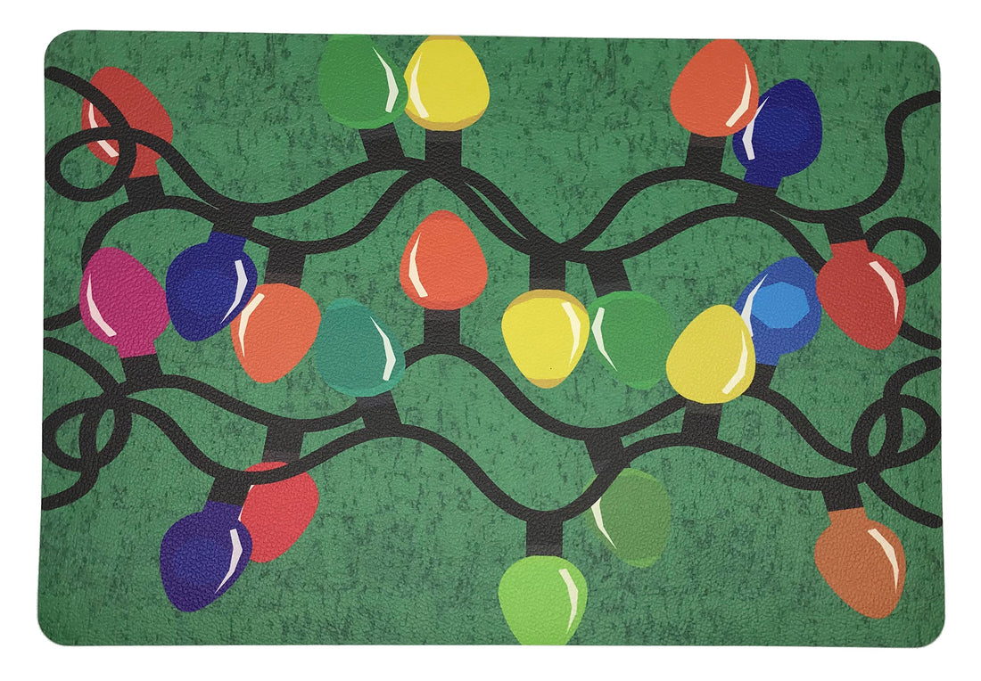 XMAS TANGLE GREEN 17.5&quot; RECTANGLE PEBBLE PLACEMAT, SET OF 4 - nicolettemayer.com