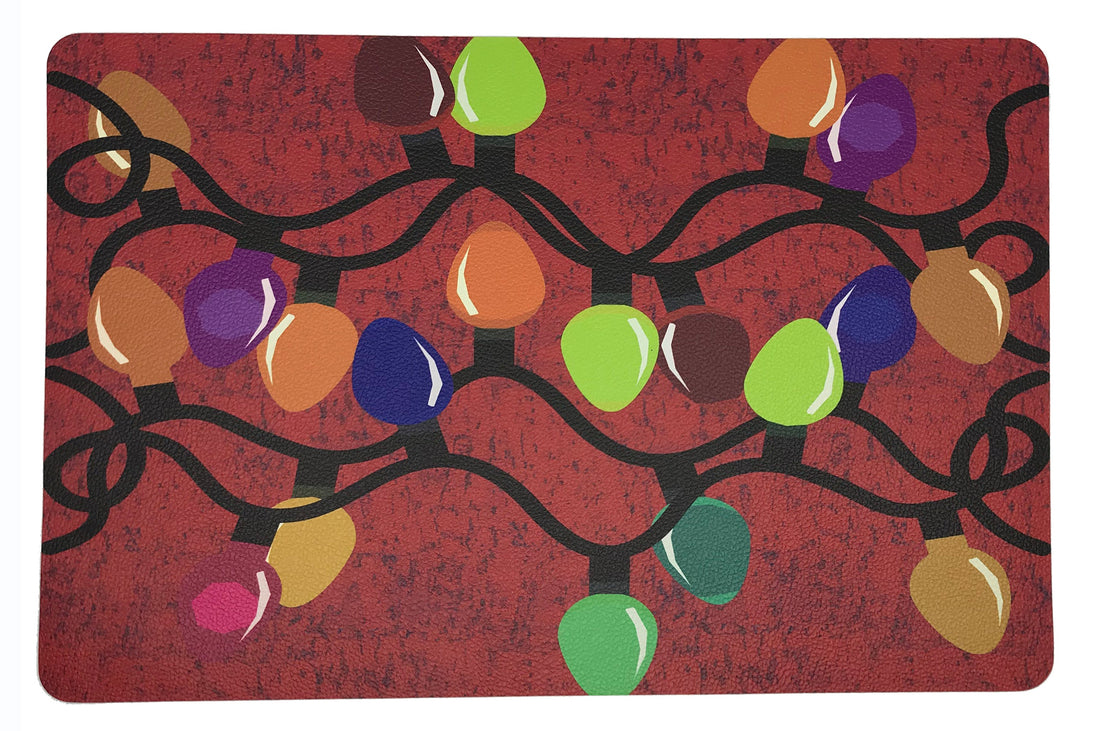 XMAS TANGLE RED 17.5&quot; RECTANGLE PEBBLE PLACEMAT, SET OF 4 - nicolettemayer.com
