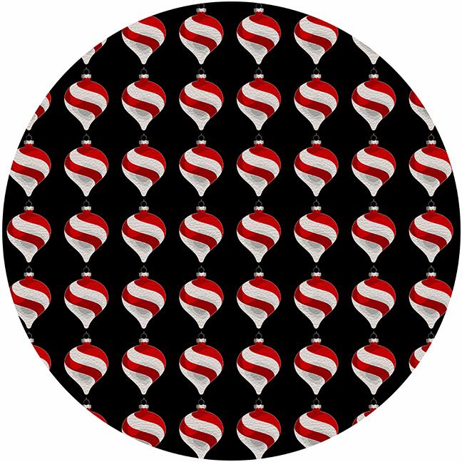 Xmas Ornament Black 16&quot; Round Pebble Placemat Set of 4 - nicolettemayer.com