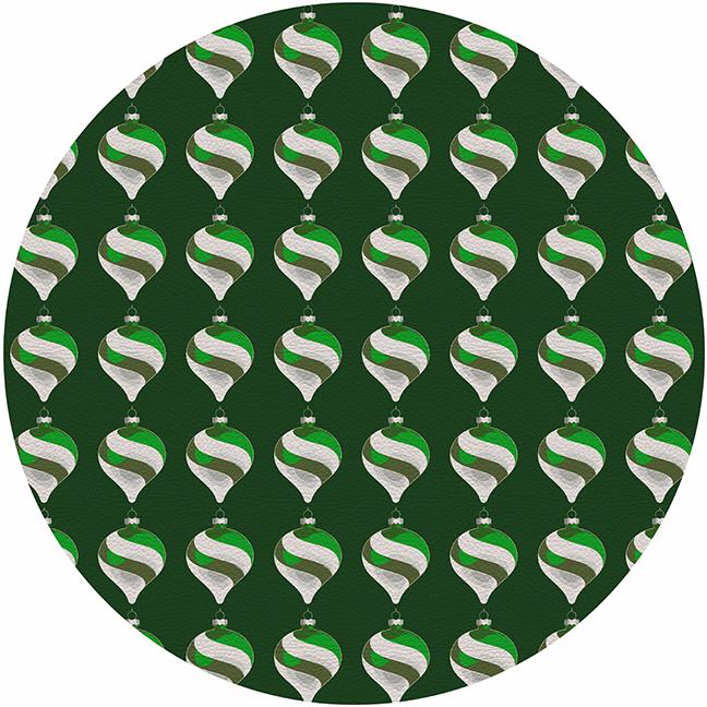 Xmas Ornament Green 16&quot; Round Pebble Placemat Set of 4 - nicolettemayer.com